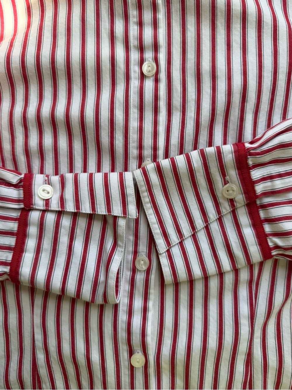 Pendleton Red and White Striped Button-Down Shirt Size 4 Preppy Coastal Grandma - Picture 9 of 14